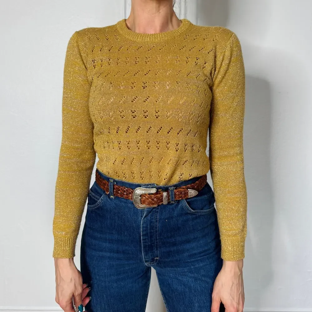 70s Gyn Tot Les Gold Sweater size S‎